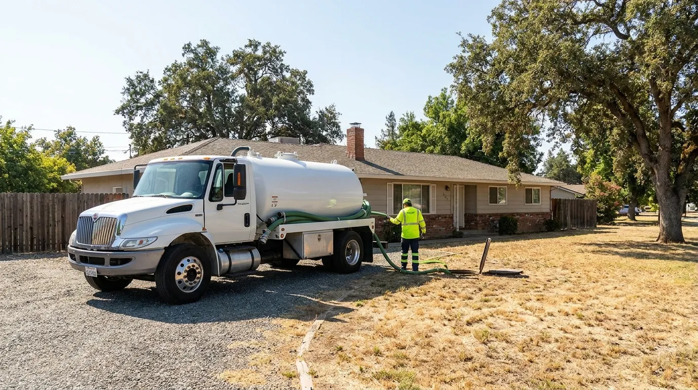 Emergency septic response at a Clovis, CA home