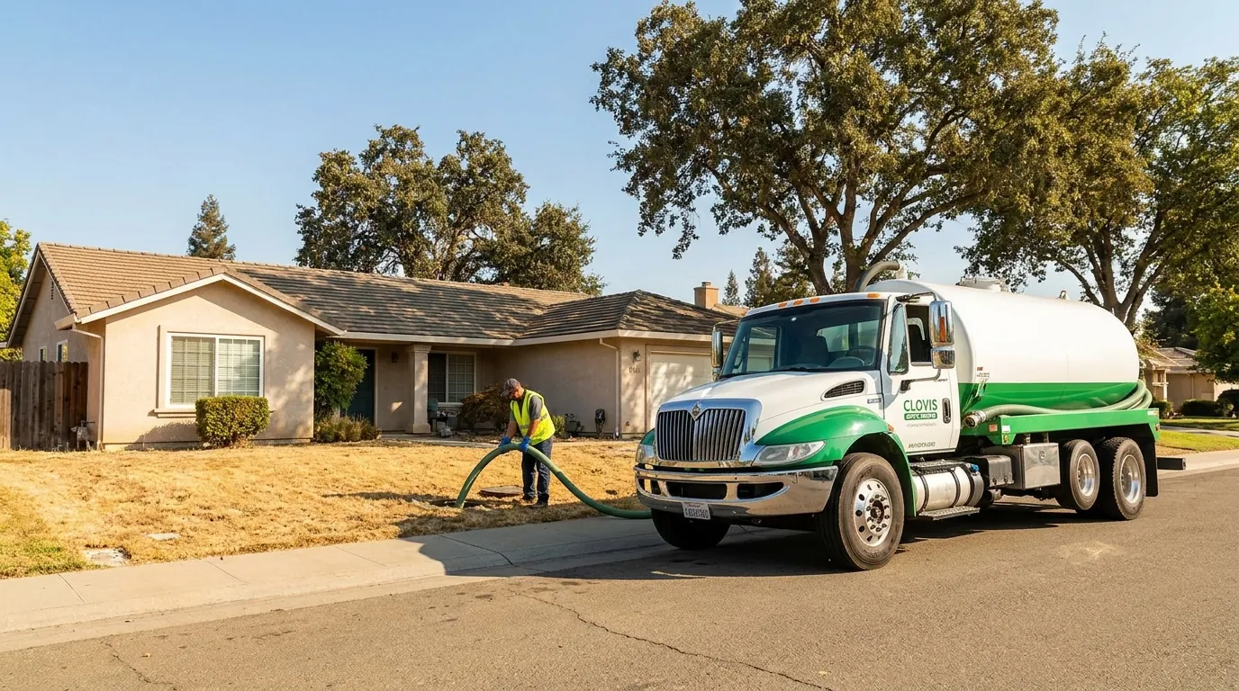 Septic pumping at a Sanger, CA rural property
